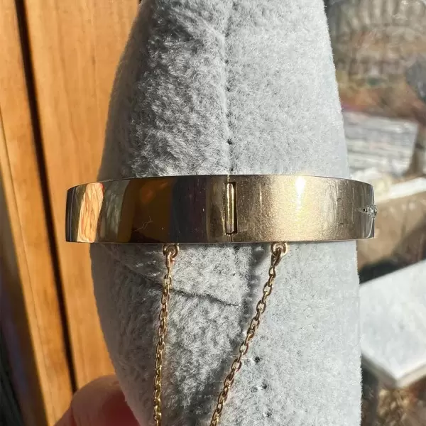 Vintage 7.5ctw Round Cut White Sapphire Hinged Bracelet