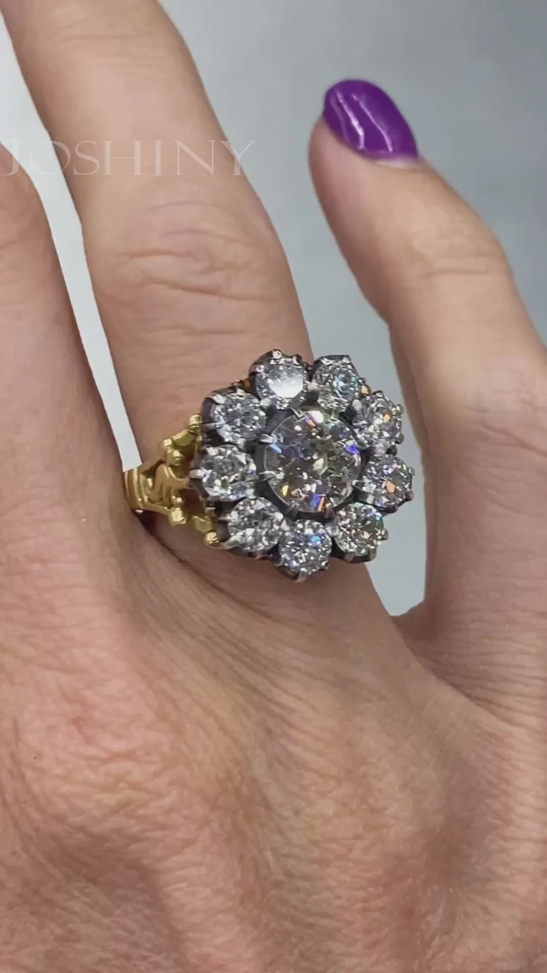 4.03ct Round Cut White Sapphire Engagement Ring