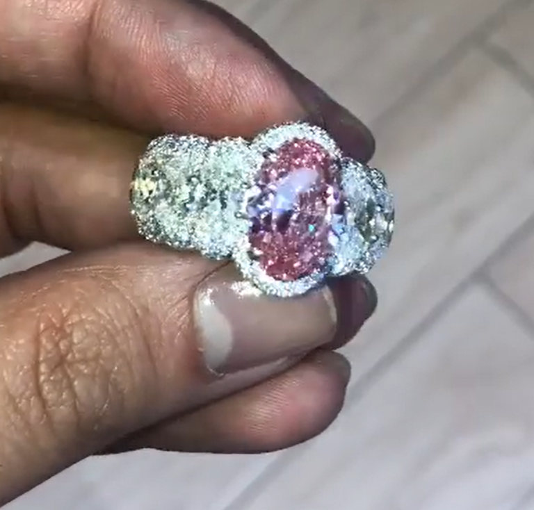 Fashion 7.5ct Oval Cut Pink Sapphire Fancy  Engagement Ring