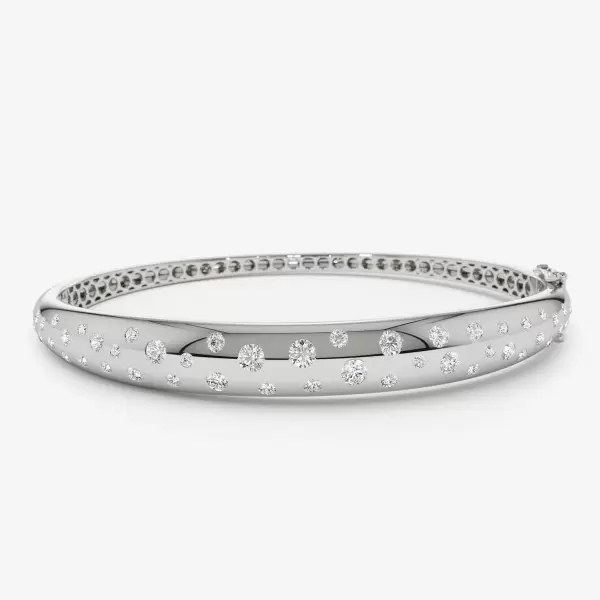 3.2ctw Round Cut White Sapphire Bangle Bracelet