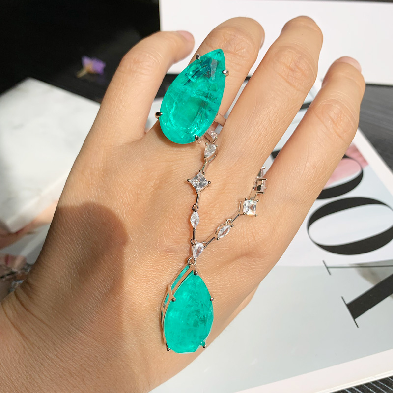 Multi-cut Chain 14ct Pear Cut Paraíba Tourmaline Necklace