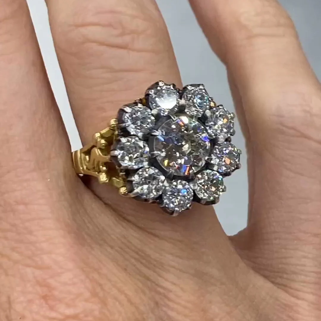 4.03ct Antique Old European Cut Genstone Ring