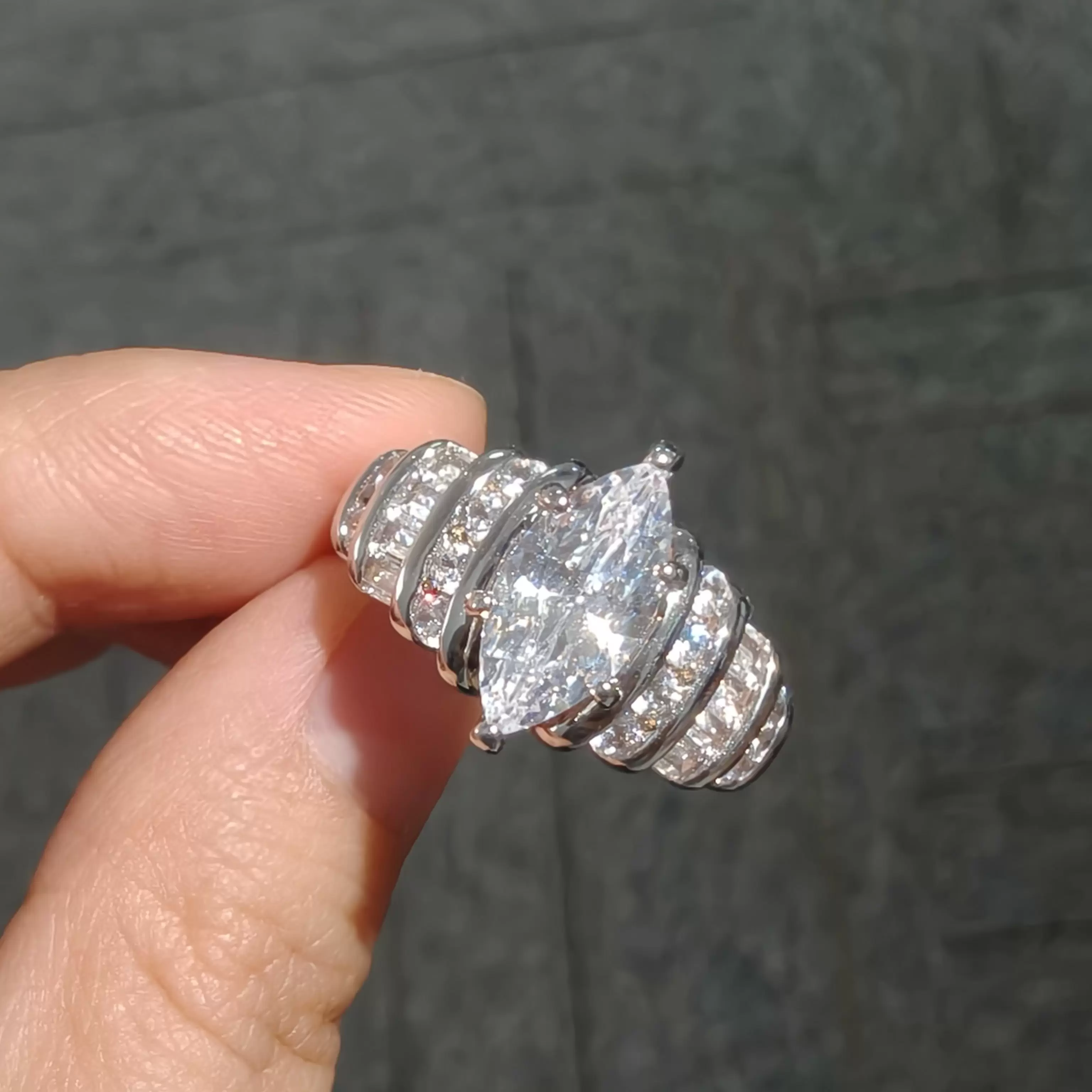3.5ctw Marquise Cut White Sapphire Ring