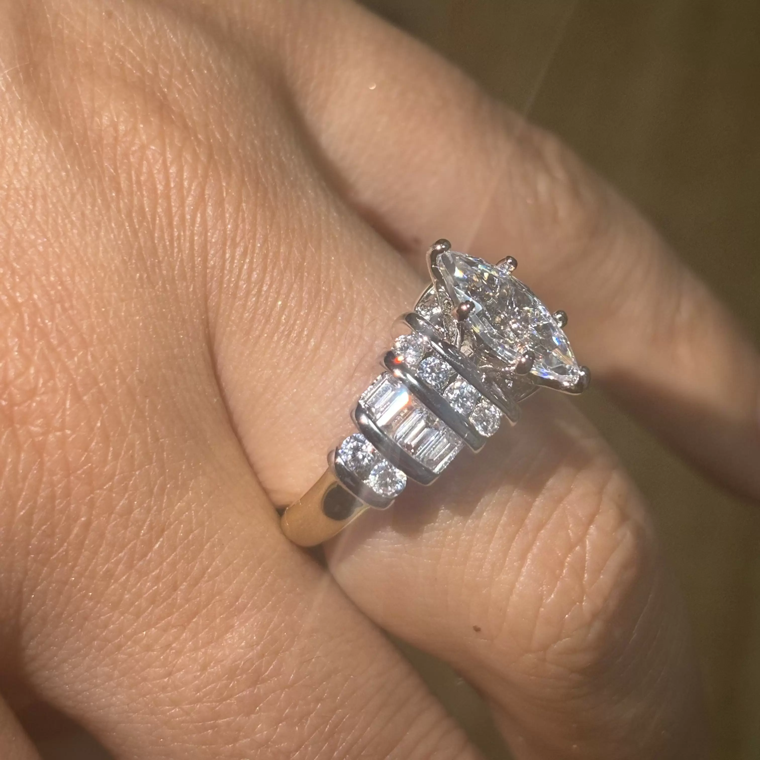 3.5ctw Marquise Cut White Sapphire Ring