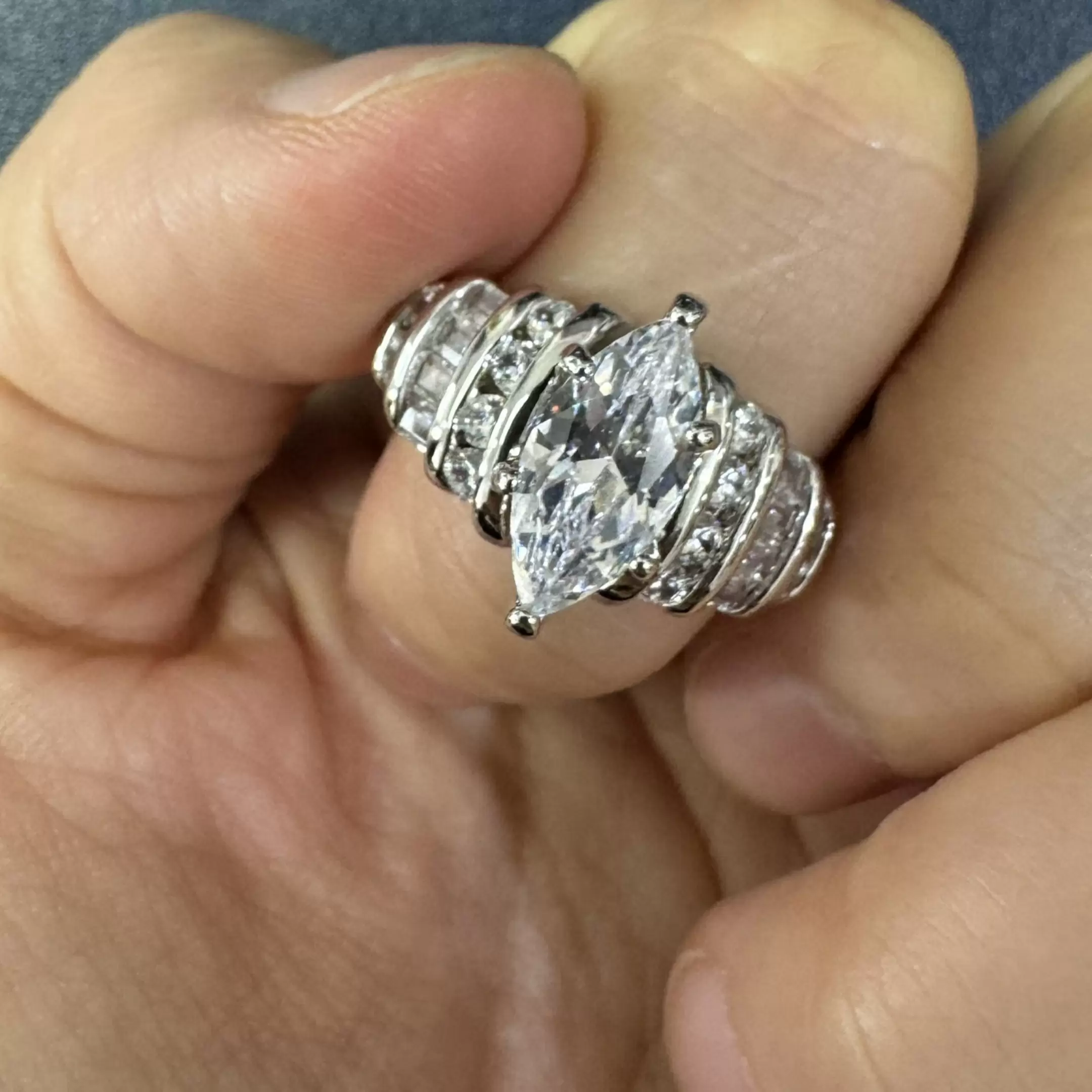 3.5ctw Marquise Cut White Sapphire Ring