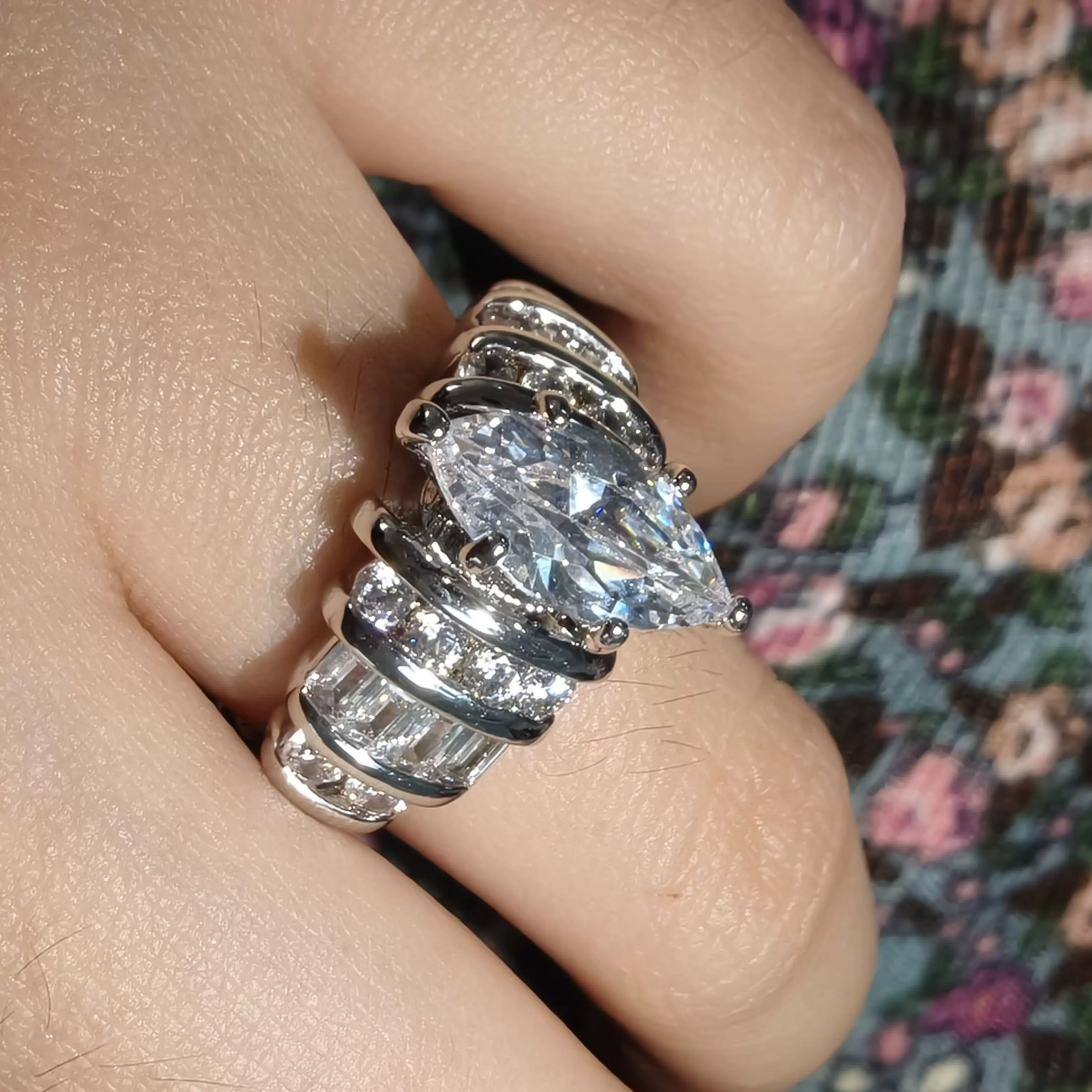 3.5ctw Marquise Cut White Sapphire Ring