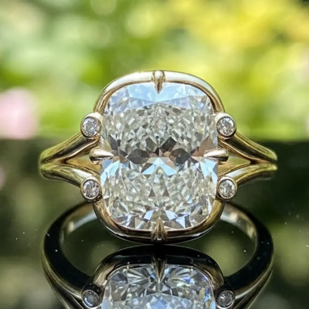 Classic 5.50ct Cushion Cut White Diamond (Engagement) Halo Ring