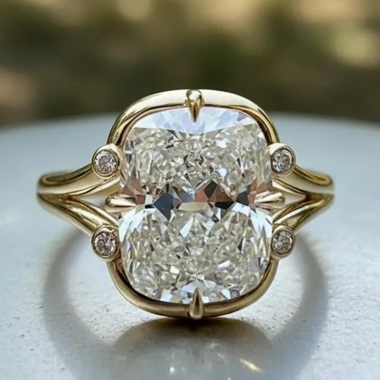 Classic 5.50ct Cushion Cut White Diamond (Engagement) Halo Ring