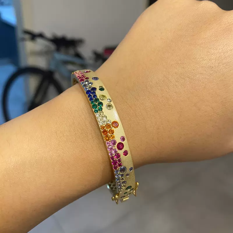 Flush Set Multicolor Sapphire Rainbow Starry Bangle