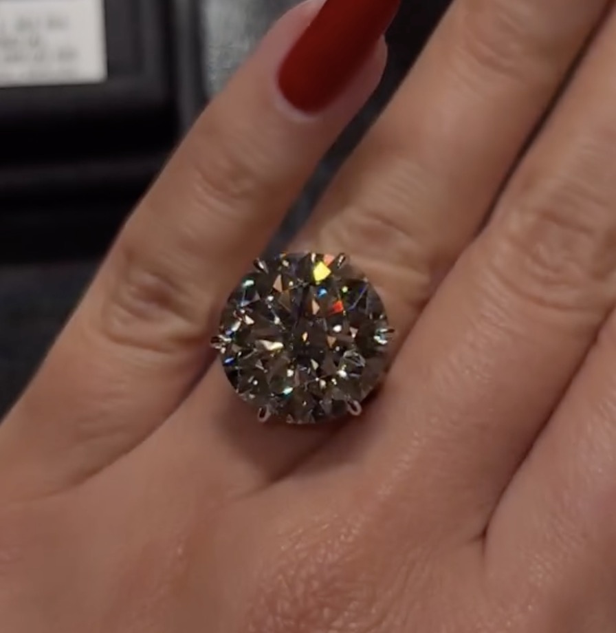 8.0ct Sterling Silver Solitaire Engagement Ring