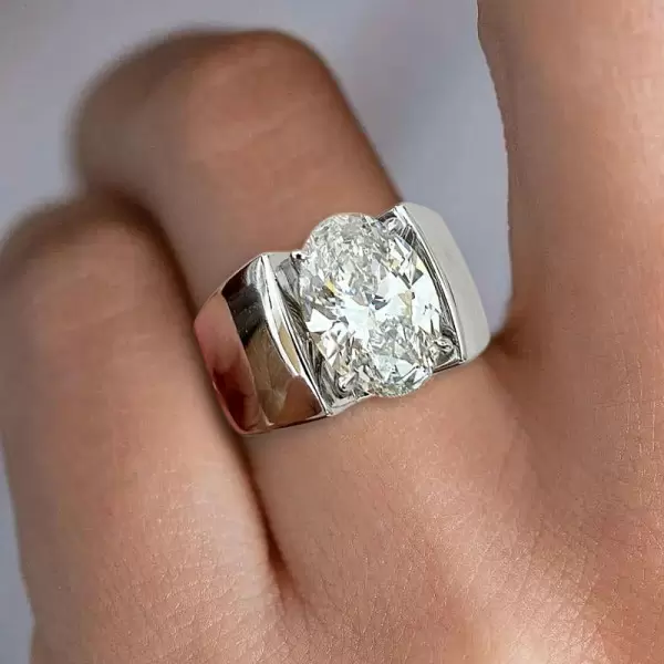 5.8ct Oval Cut White Sapphire Simple Classic Engagement Ring