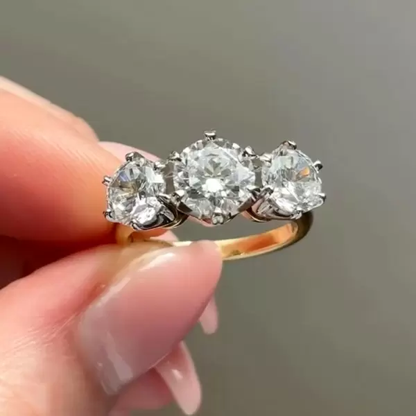 6.5ctw Round Cut Two Tone Vintage Engagement Ring