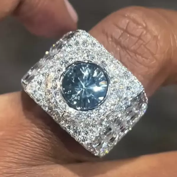 3ct Round Cut Paved Bold Men's Cocktail Ring