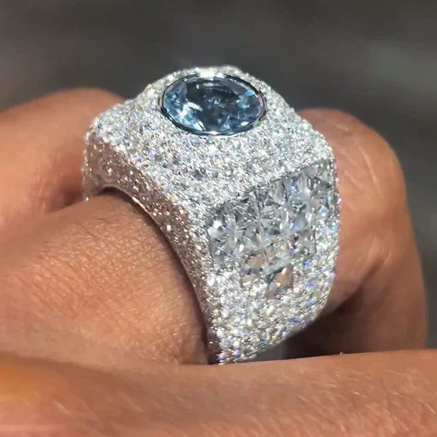 3ct Round Cut Paved Bold Men's Cocktail Ring