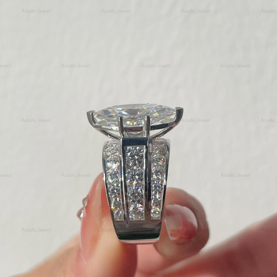 [Copy][Copy][Copy][Copy]Men's Solid 925 Sterling Silver Iced Hip Hop Baguette  Pinky Cross Ring