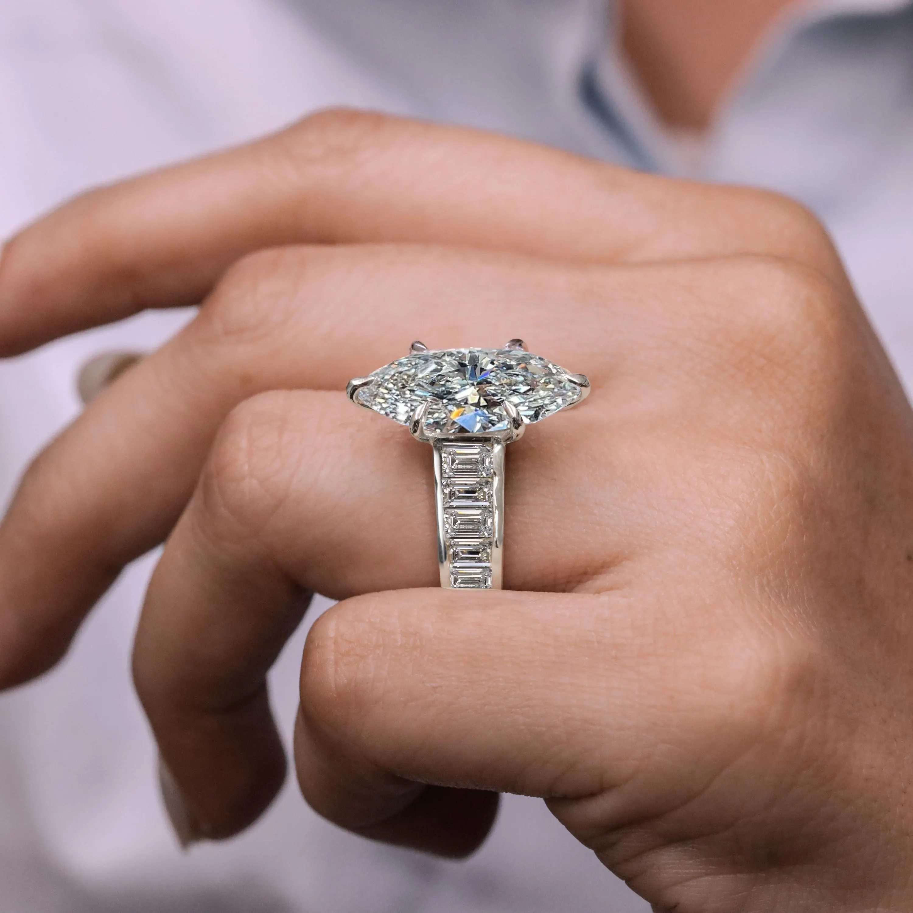 [Copy]7.5ct Asscher Cut White Sapphire Bold Men's Ring