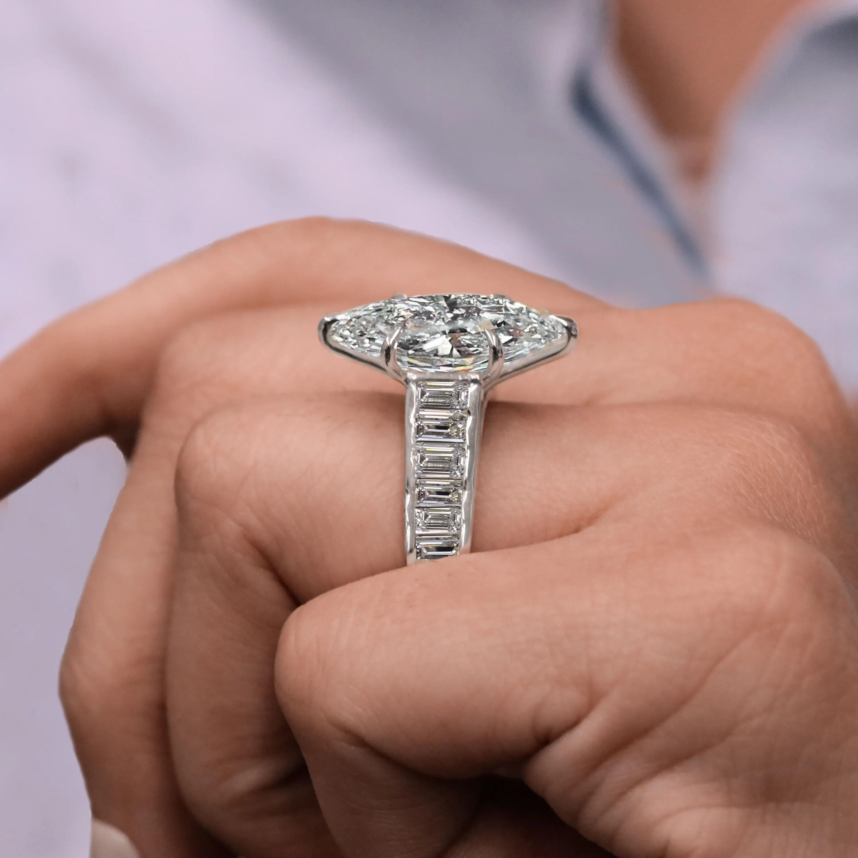 [Copy]7.5ct Asscher Cut White Sapphire Bold Men's Ring