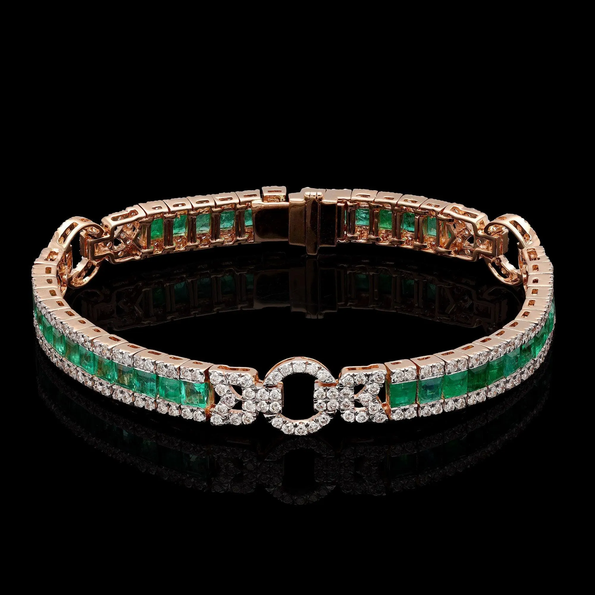 [Copy][Copy][Copy]20ctw Round and Baguette Cut Link Bracelet