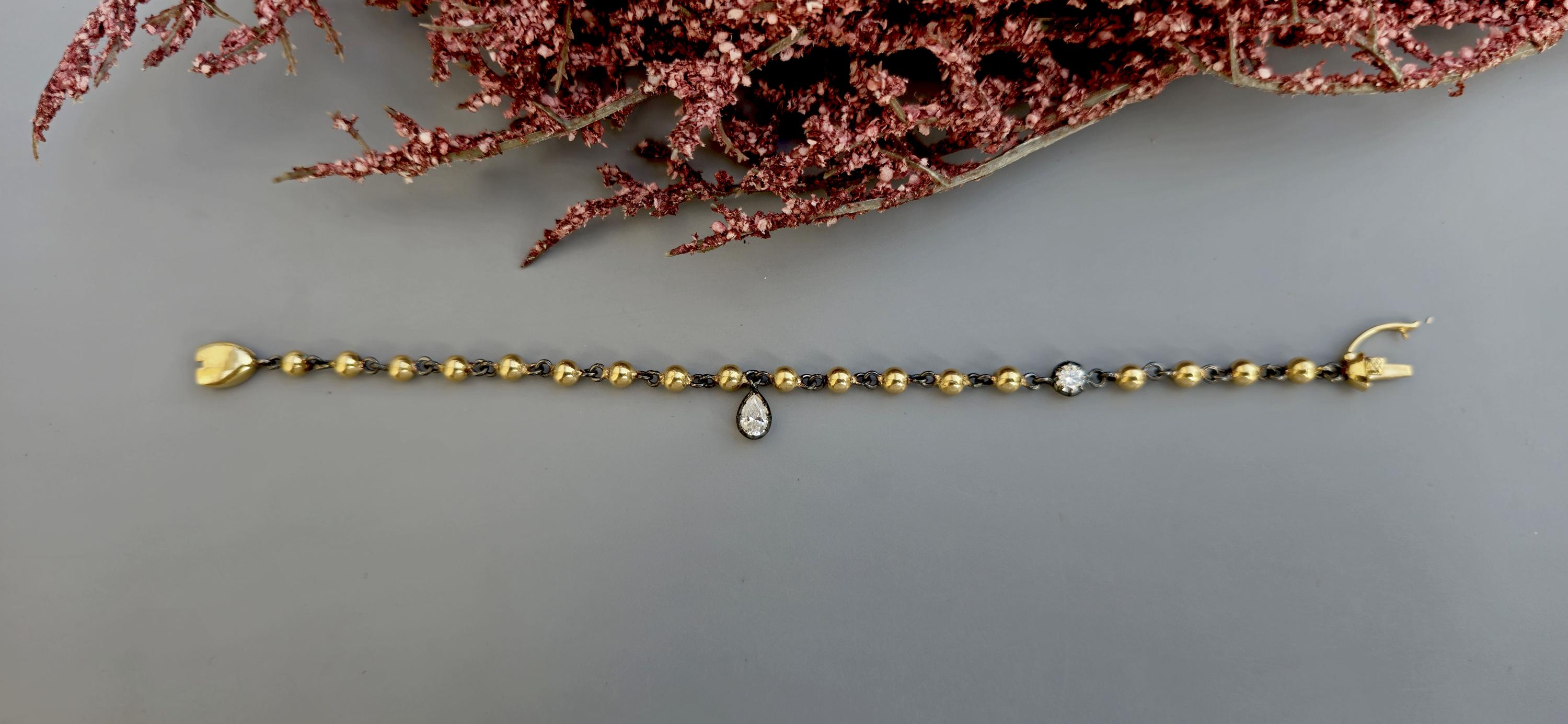 [Copy]20ctw Round and Baguette Cut Link Bracelet