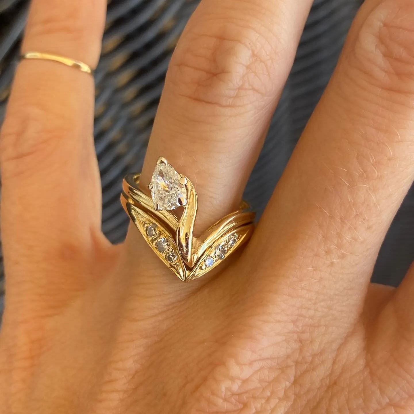 Tulip Flower Silver Gemstone Ring