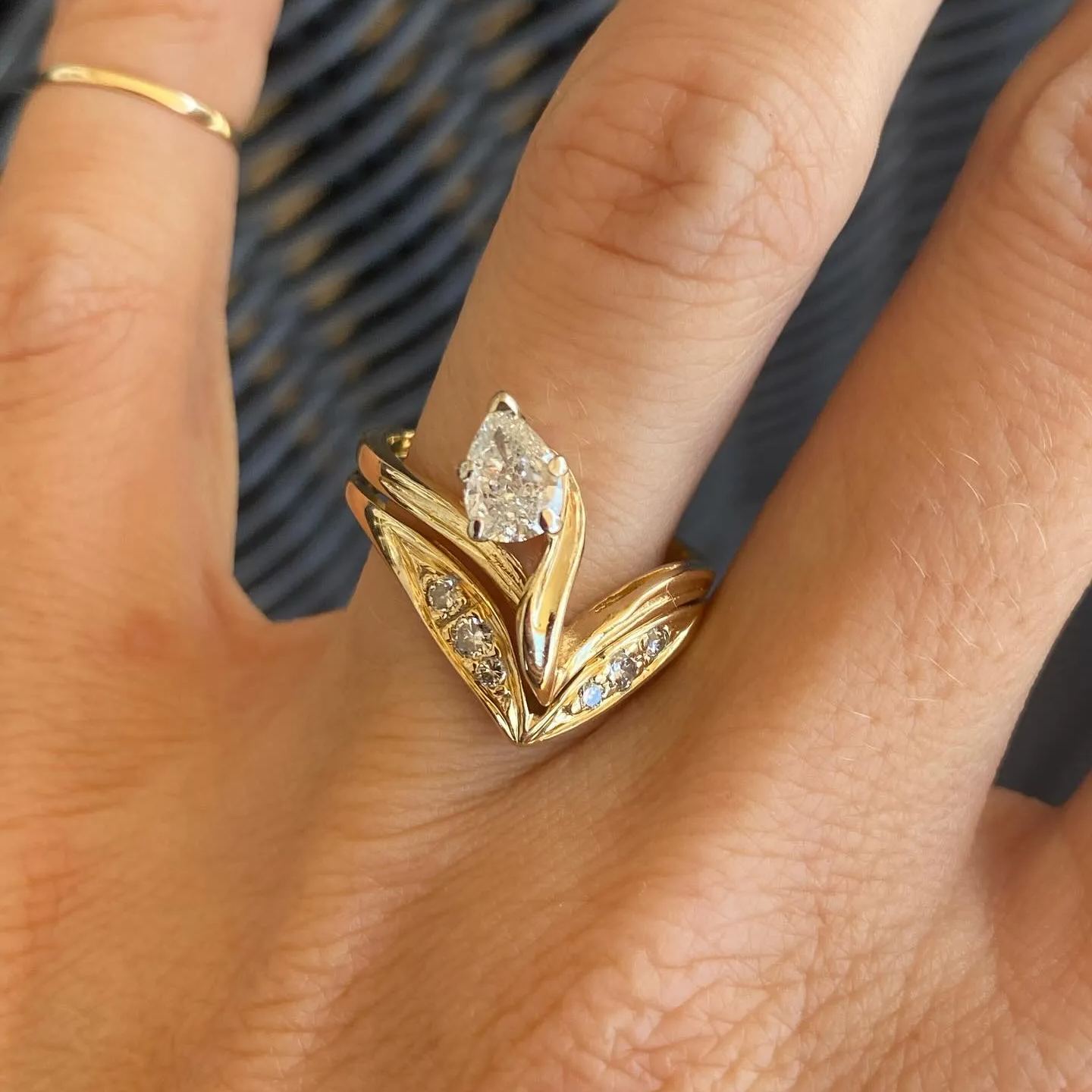 Tulip Flower Silver Gemstone Ring