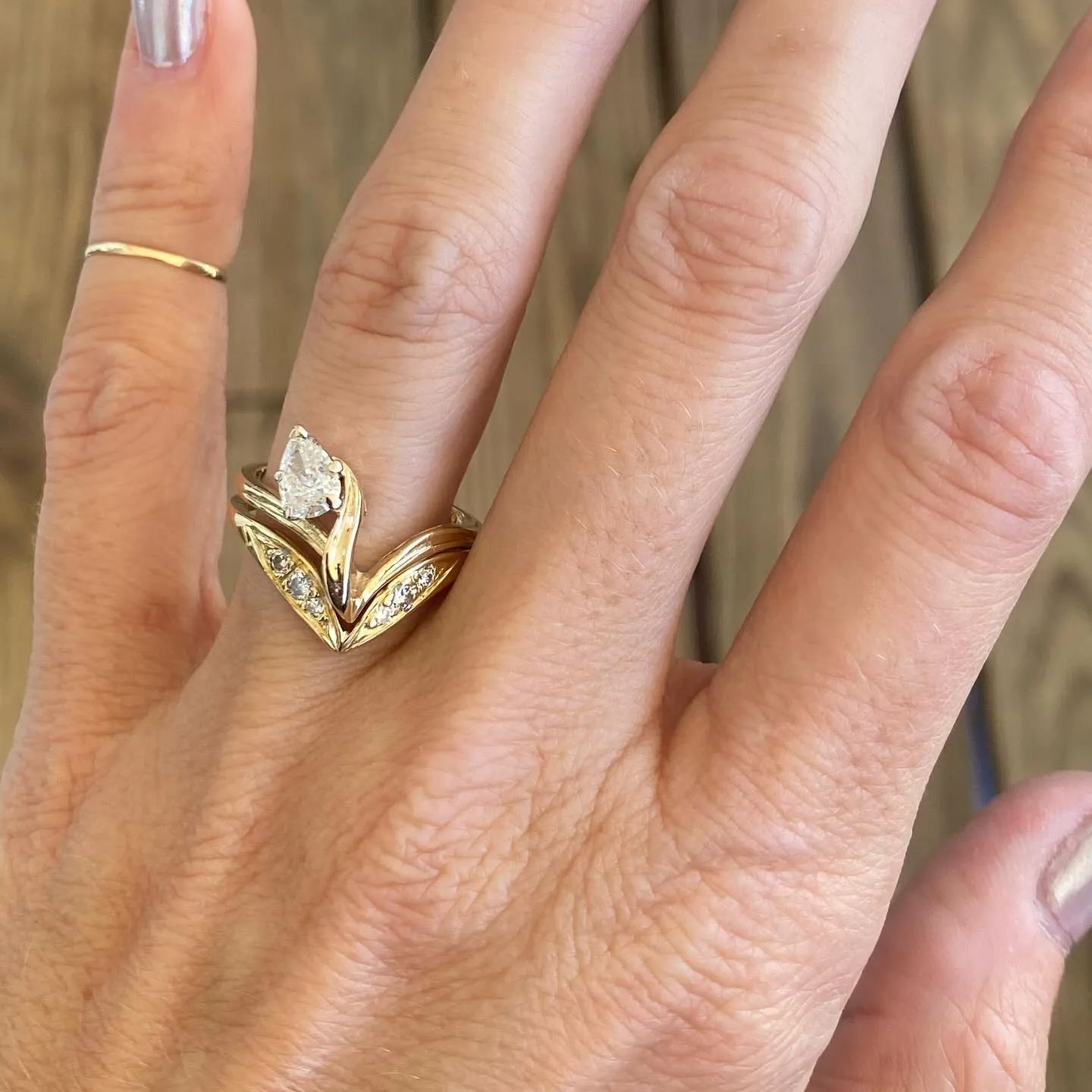 Tulip Flower Silver Gemstone Ring