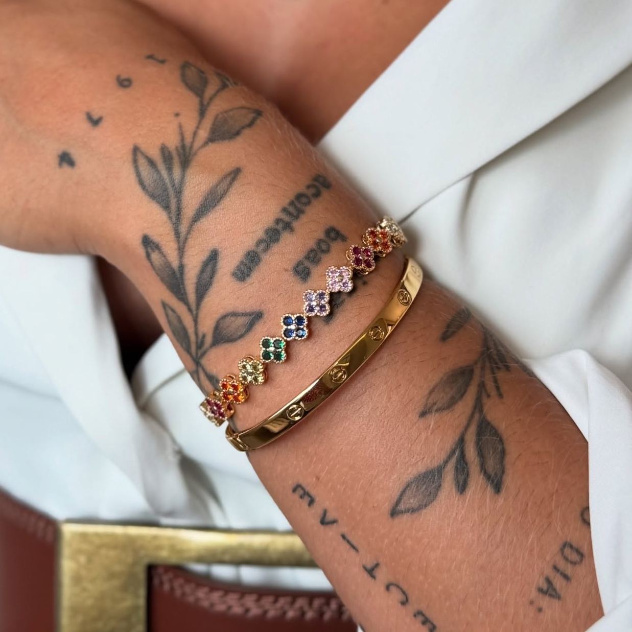 [Copy]Blissstash 7ctw Baguette Cut White Sapphire Bypass Bangle