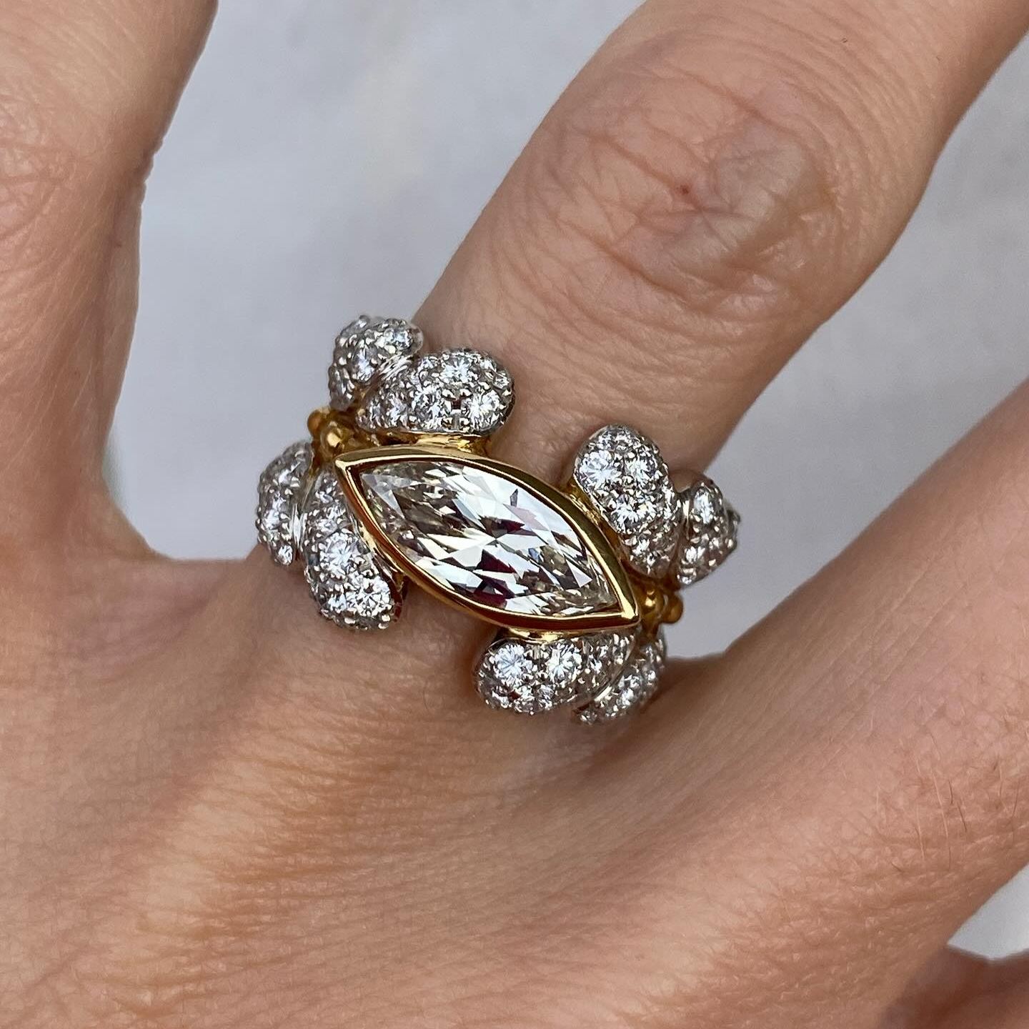 [Copy]Modern Cluster 4.5 Carat Oval Engagement Ring