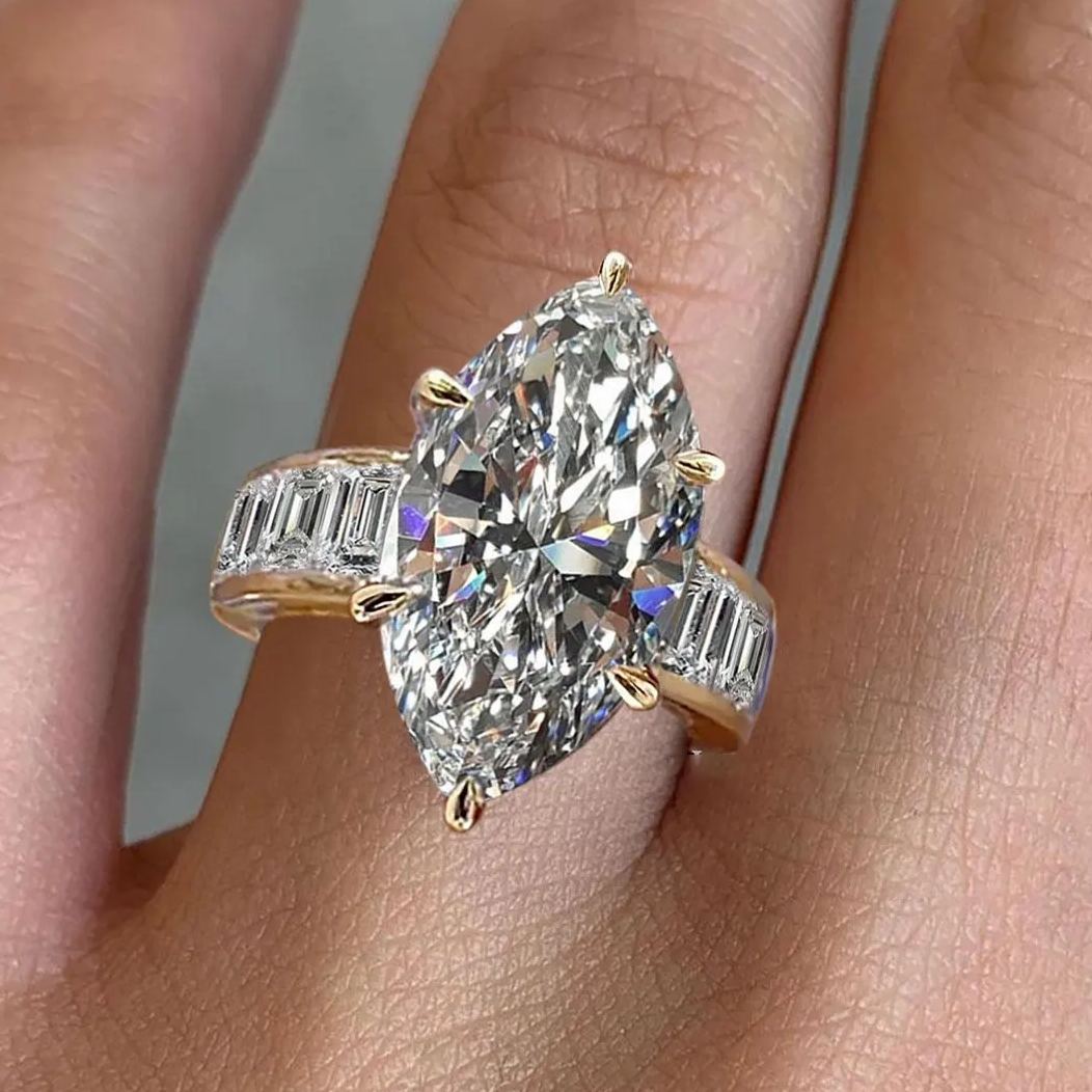 [Copy]7.5ct Asscher Cut White Sapphire Bold Men's Ring