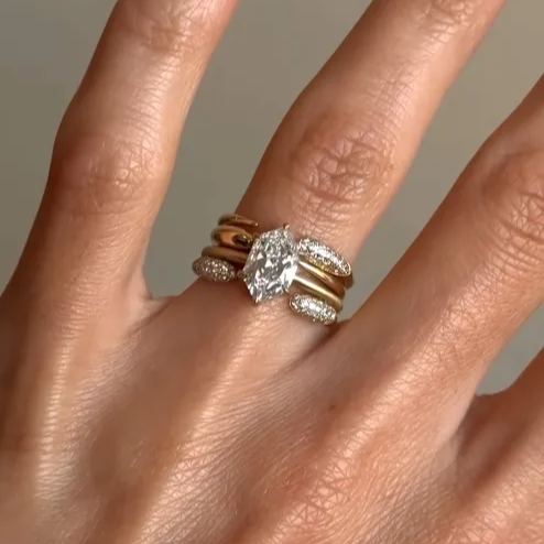 3ctw Open Design Pave Wedding Ring