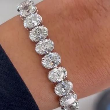 Row-set Large Carat Pure Diamond Bracelte