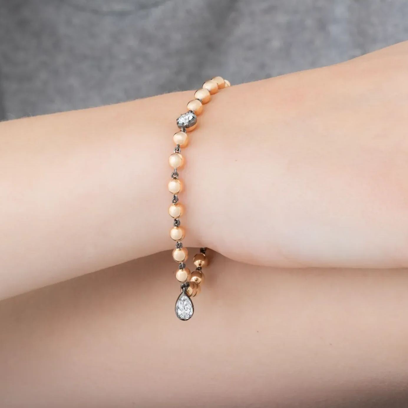 [Copy]20ctw Round and Baguette Cut Link Bracelet