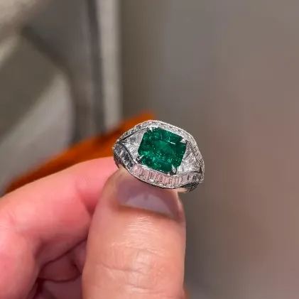 [Copy]5ct Princess Cut White Sapphire Yellow Gold Handmade Men's Ring