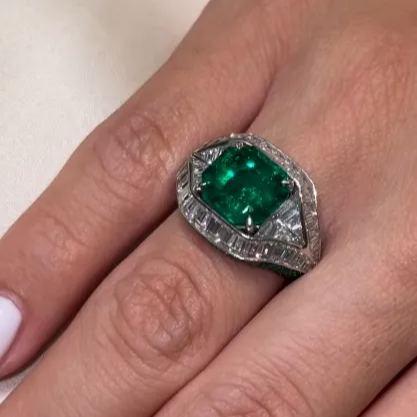 [Copy]5ct Princess Cut White Sapphire Yellow Gold Handmade Men's Ring