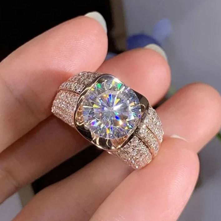 [Copy]3ctw round and rectangular fashion row inlay ring