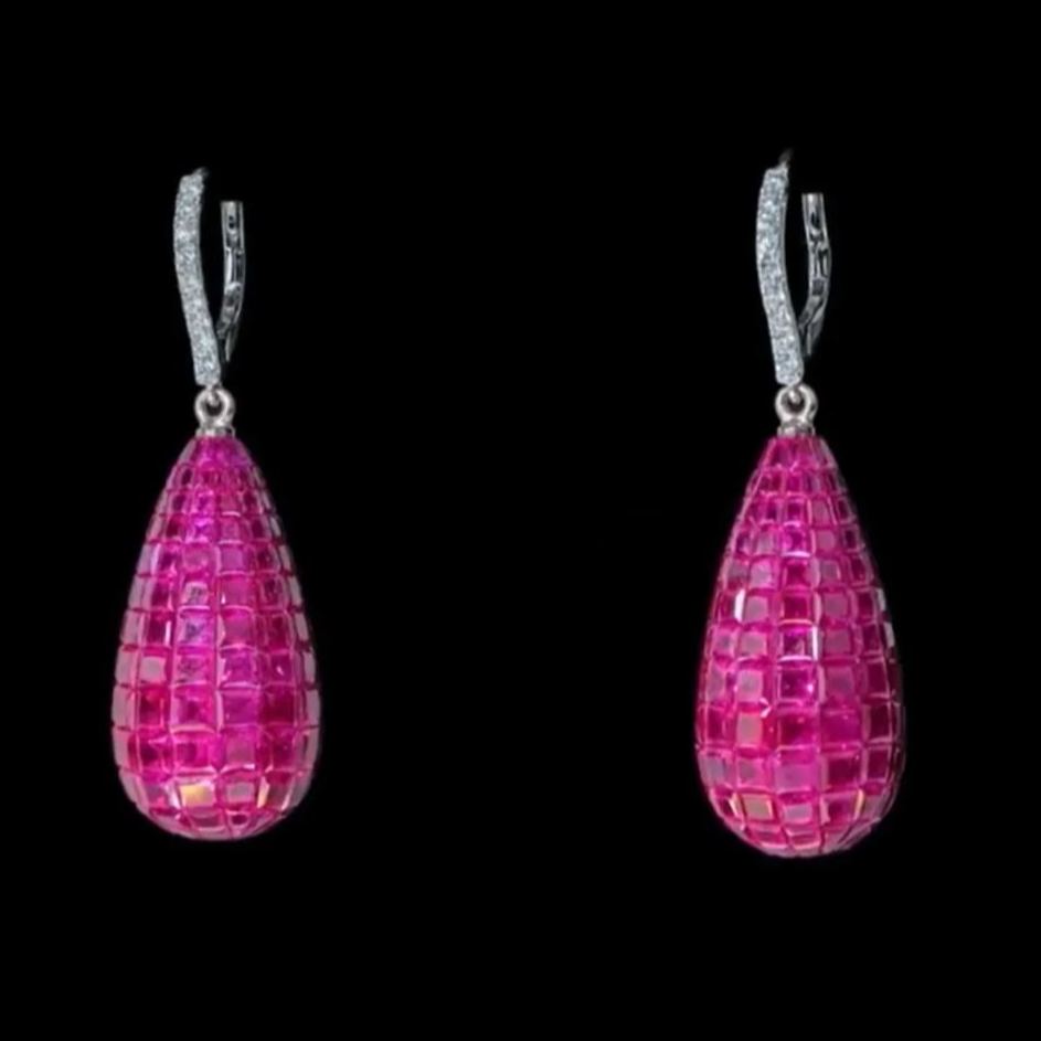 Royal Amethyst Teardrop Earrings with Diamond Halo