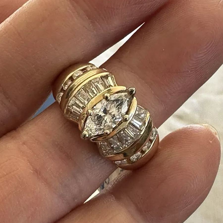 3.5ctw Marquise Cut White Sapphire Ring