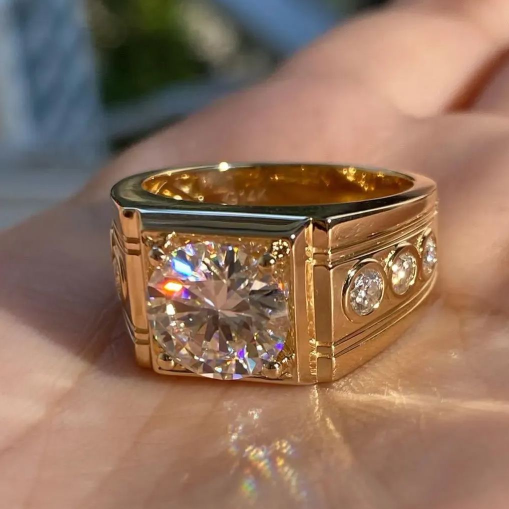 [Copy][Copy][Copy][Copy][Copy]Men's Solid 925 Sterling Silver Iced Hip Hop Baguette  Pinky Cross Ring