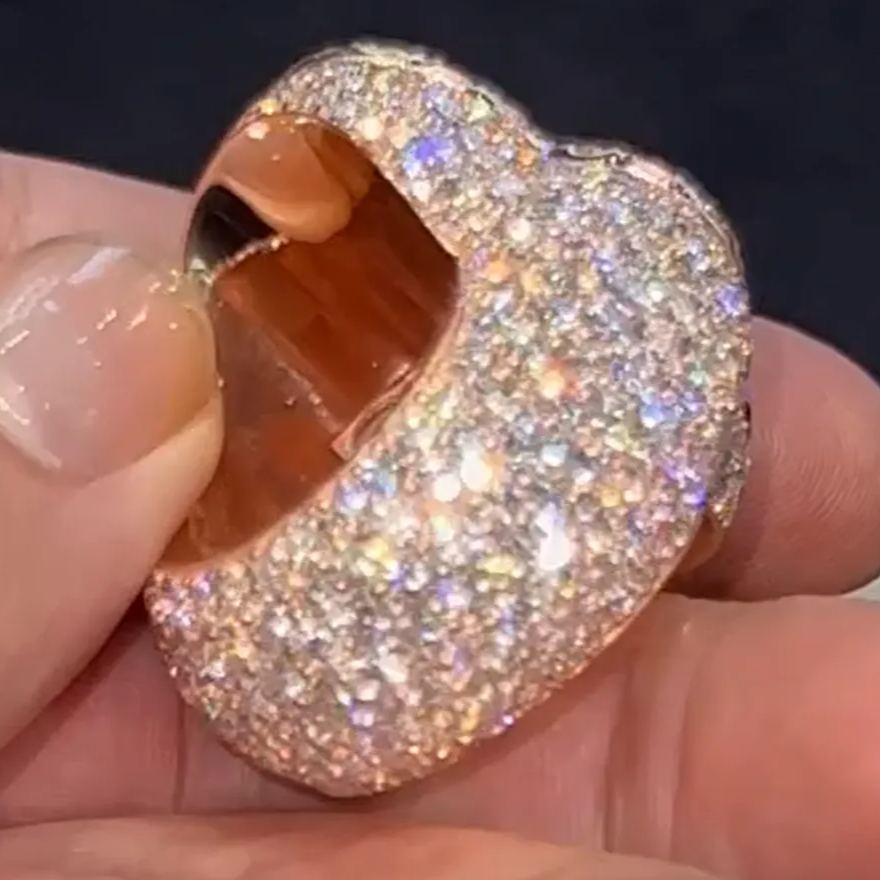 Heart's Kaleidoscope Rose Gold Pave Diamond Ring