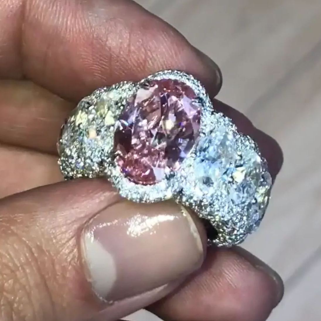 Fashion 7.5ct Oval Cut Pink Sapphire Fancy  Engagement Ring