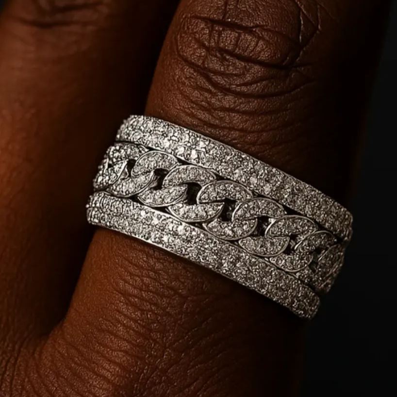 Fashion 4ct Round Cut White Diamond Statement Ring