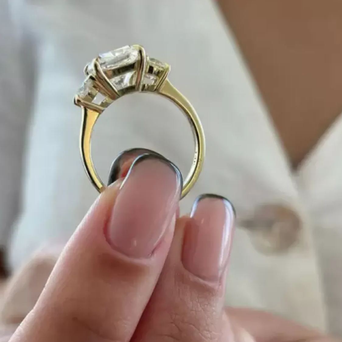 ​Classic 3.50ct Princess Cut White Sapphire Engagement Ring