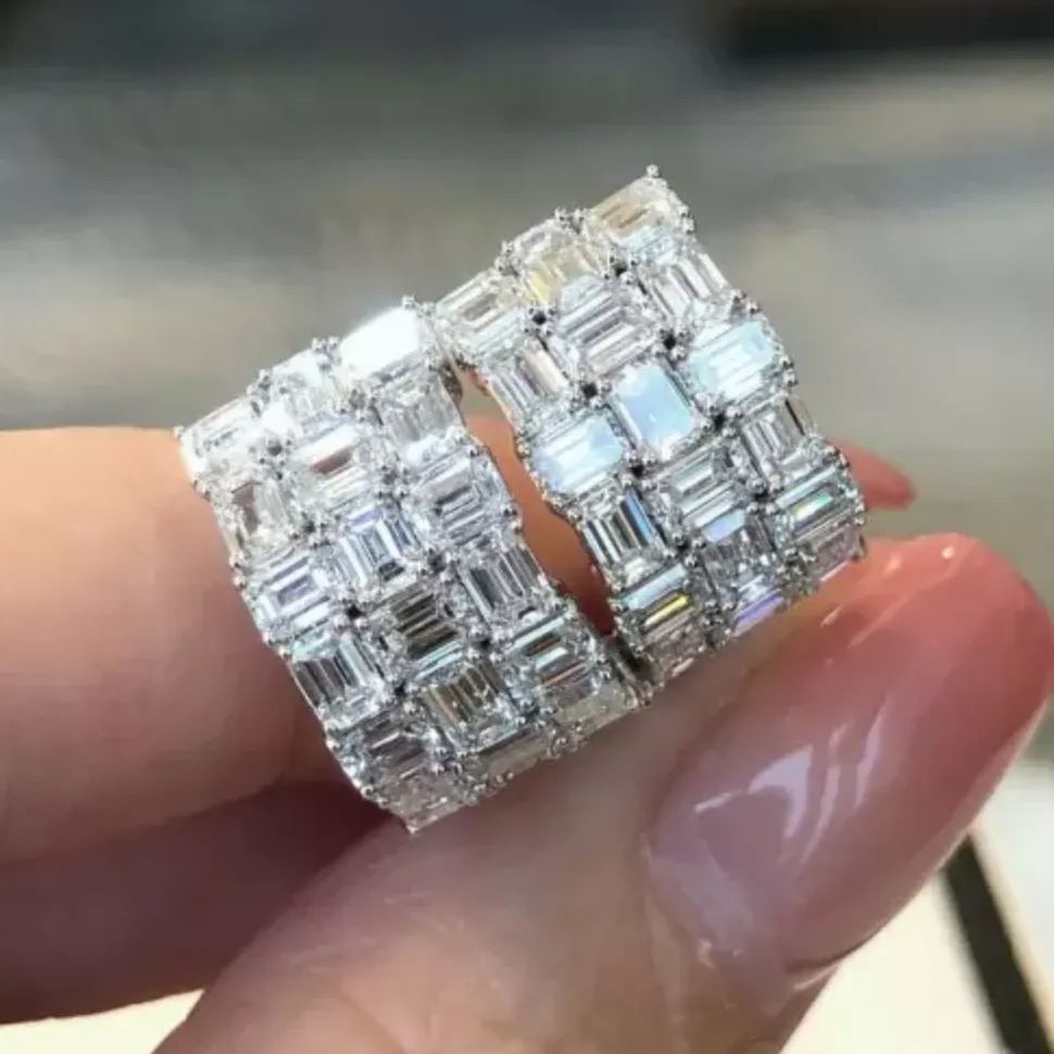 Minimalist 2.50ct Radiant Cut White Sapphire (Statement) Eternity Band