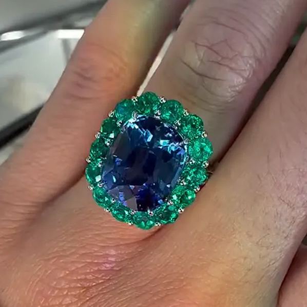 Classic 10ct Radiant Cut Sapphire Ring - "Regal Eternal"