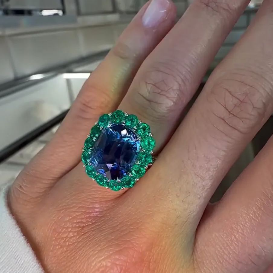 Classic 10ct Radiant Cut Sapphire Ring - "Regal Eternal"