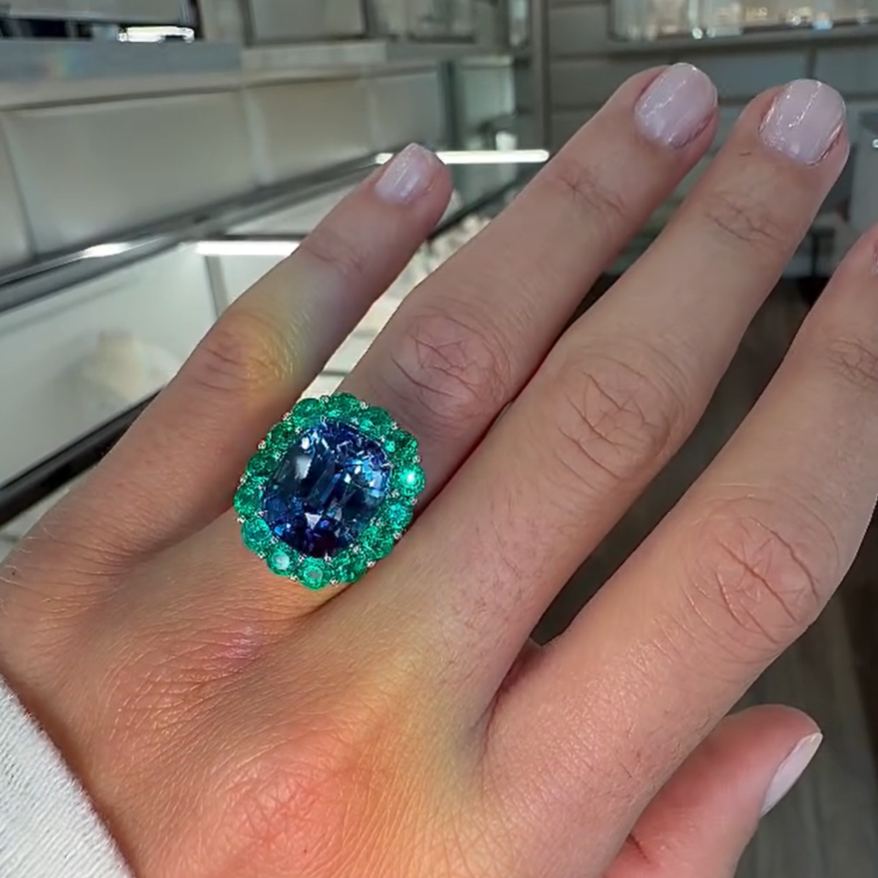 Classic 10ct Radiant Cut Sapphire Ring - "Regal Eternal"