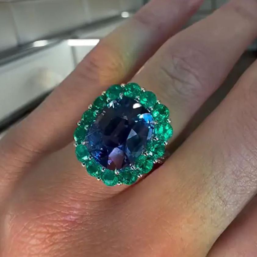 Classic 10ct Radiant Cut Sapphire Ring - "Regal Eternal"