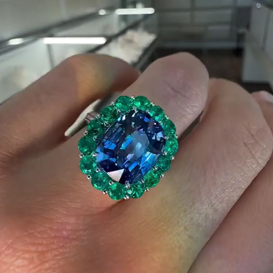 Classic 10ct Radiant Cut Sapphire Ring - "Regal Eternal"