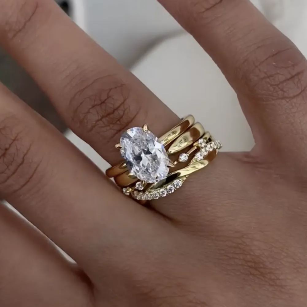 [Copy]Fashion 2.9ct Hybrid Triangular Cut White Sapphire Wedding ring