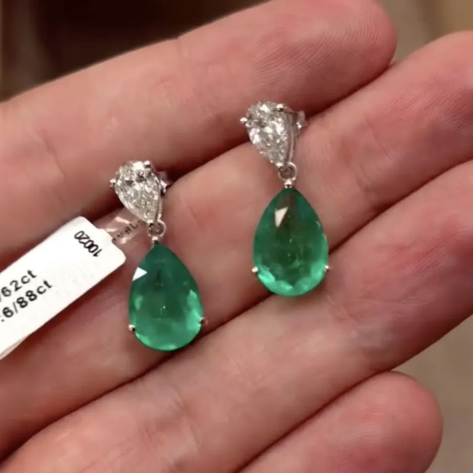 Fashion 3.8ct Pear Cut Earrings